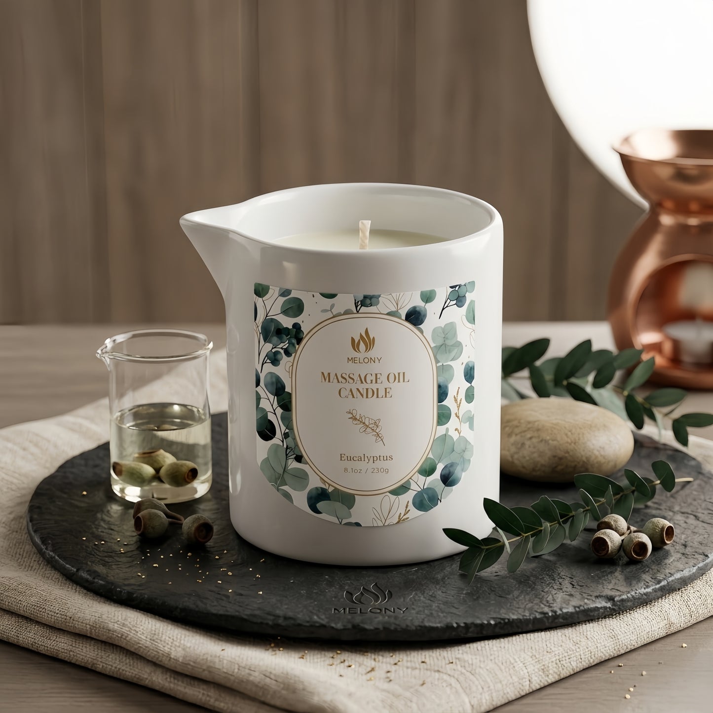 Eucalyptus MELONY Ultra-Moisturizing Massage Candle (8.1 oz)